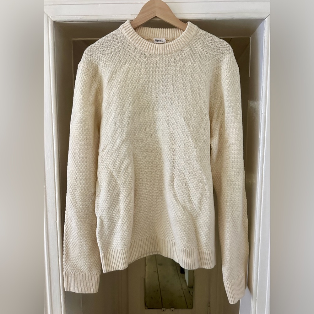 Filippa K Men’s Cream Wool Pullover sz M